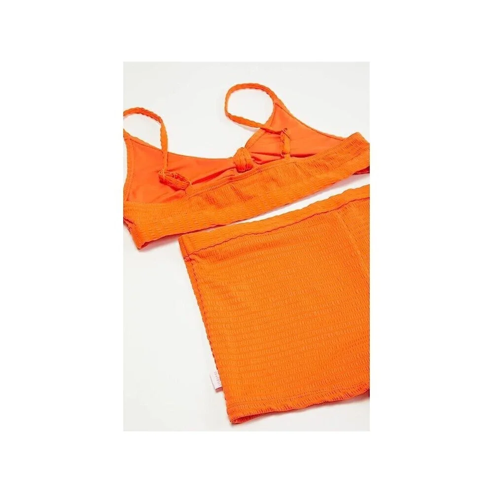 Seafolly Papillon Bikini Top Girls 10 Orange Stretch Two-Piece Swimwear ERK771